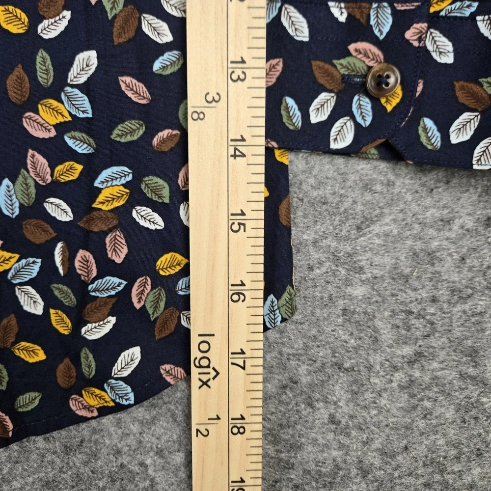 Paisley & Gray Shirt Mens 2XL 19 Slim Fit Long Sleeve Button Down Navy & Leaves - Picture 7 of 8